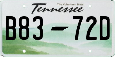 TN license plate B8372D