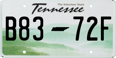 TN license plate B8372F