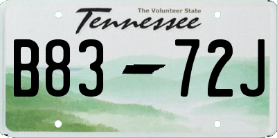 TN license plate B8372J