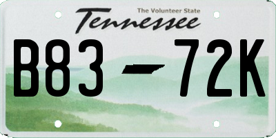 TN license plate B8372K