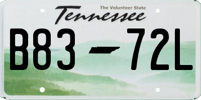 TN license plate B8372L