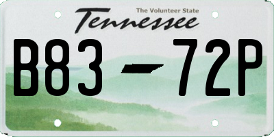 TN license plate B8372P