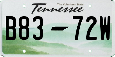 TN license plate B8372W