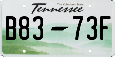 TN license plate B8373F