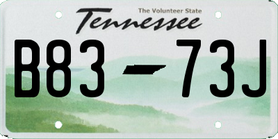 TN license plate B8373J