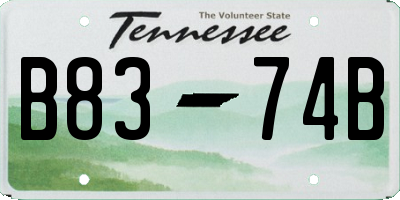 TN license plate B8374B