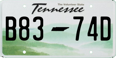 TN license plate B8374D