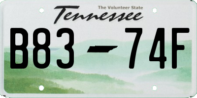 TN license plate B8374F