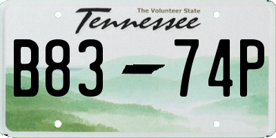 TN license plate B8374P