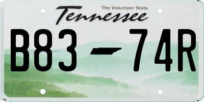 TN license plate B8374R