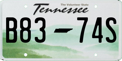 TN license plate B8374S