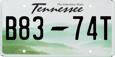 TN license plate B8374T