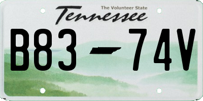 TN license plate B8374V