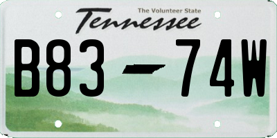 TN license plate B8374W