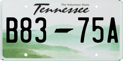 TN license plate B8375A