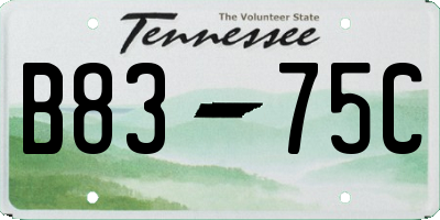 TN license plate B8375C