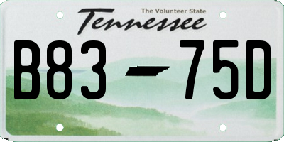 TN license plate B8375D