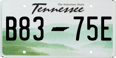 TN license plate B8375E
