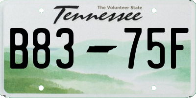 TN license plate B8375F