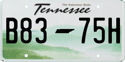 TN license plate B8375H