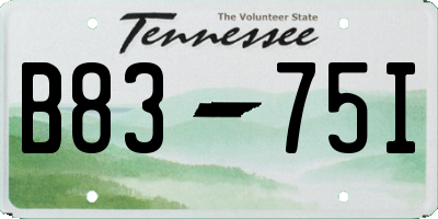 TN license plate B8375I