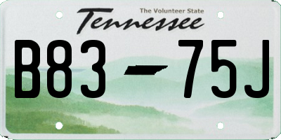 TN license plate B8375J