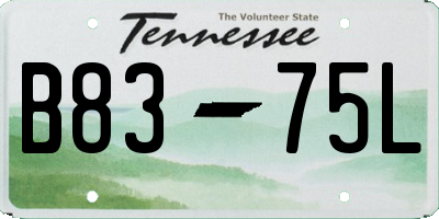 TN license plate B8375L