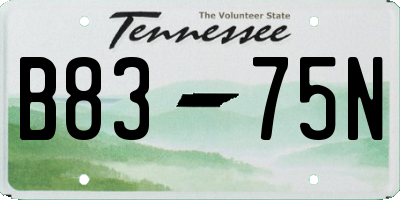 TN license plate B8375N