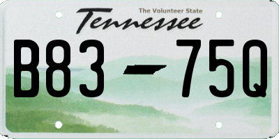 TN license plate B8375Q