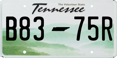 TN license plate B8375R