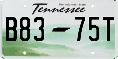 TN license plate B8375T
