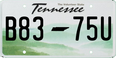 TN license plate B8375U