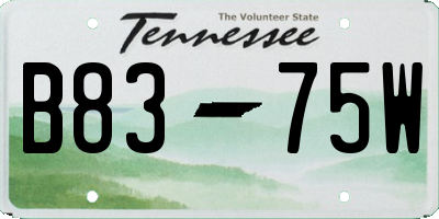 TN license plate B8375W