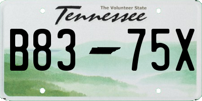 TN license plate B8375X