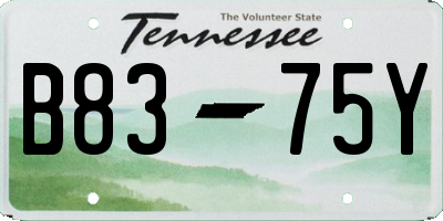 TN license plate B8375Y
