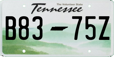 TN license plate B8375Z