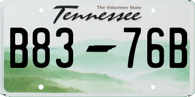 TN license plate B8376B