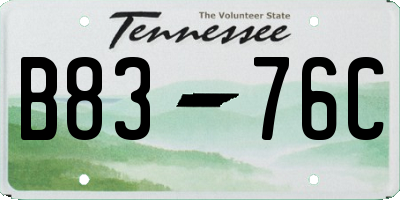 TN license plate B8376C