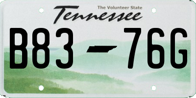 TN license plate B8376G