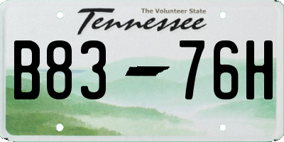 TN license plate B8376H