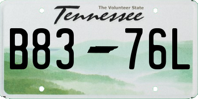 TN license plate B8376L