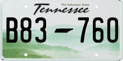TN license plate B8376O