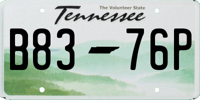 TN license plate B8376P