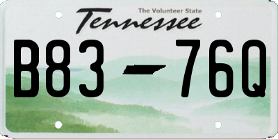 TN license plate B8376Q