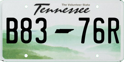 TN license plate B8376R