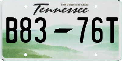 TN license plate B8376T