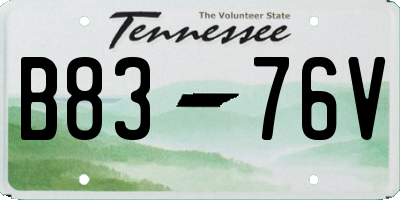 TN license plate B8376V