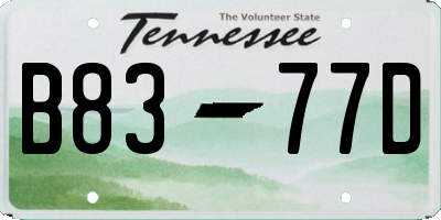 TN license plate B8377D