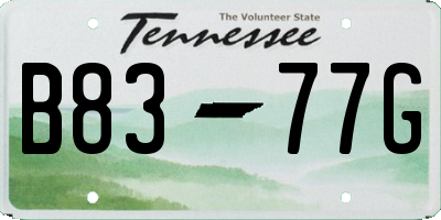 TN license plate B8377G