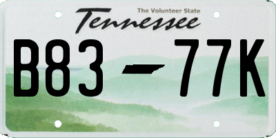 TN license plate B8377K